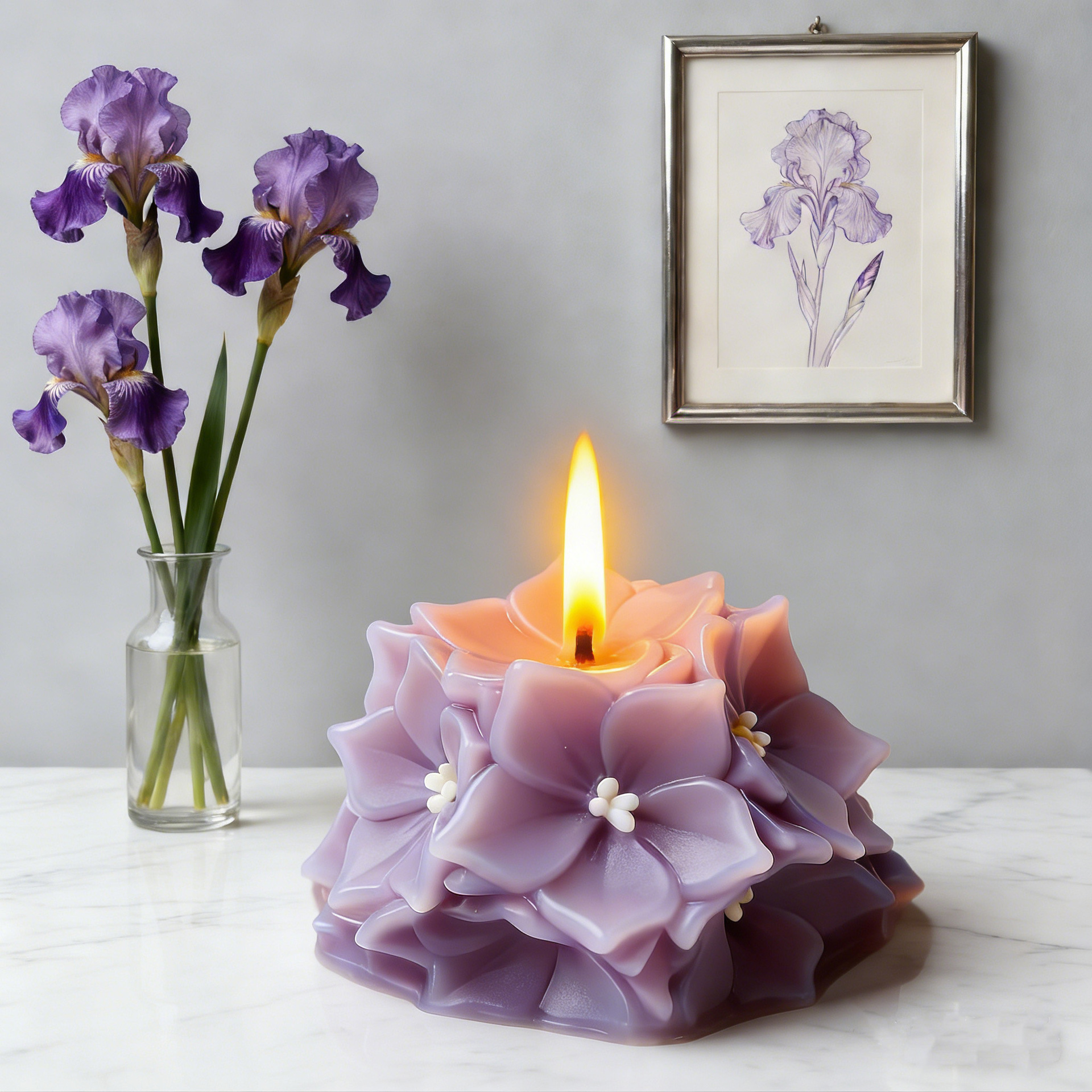 Candle Making Workshops - Decorative Floral Mold Scented Floral Scented