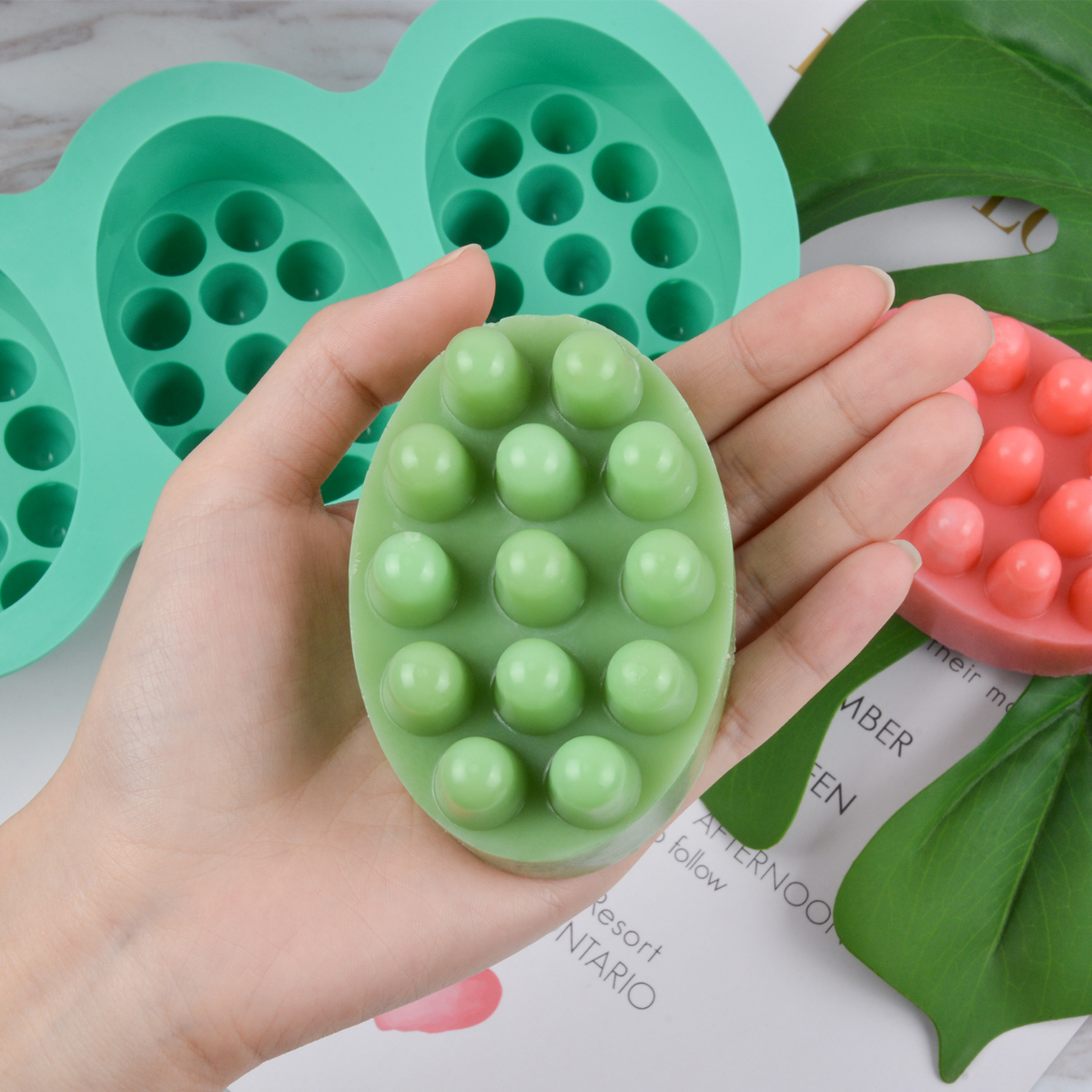 4 Hole Oval Massage Soap Silic - Candle Making Kits review and price
